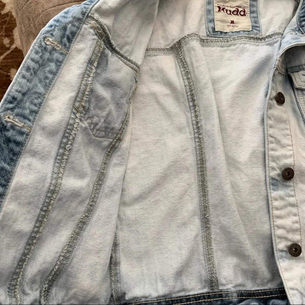 Mudd Juniors Bleached Sleeveless Jean Vest